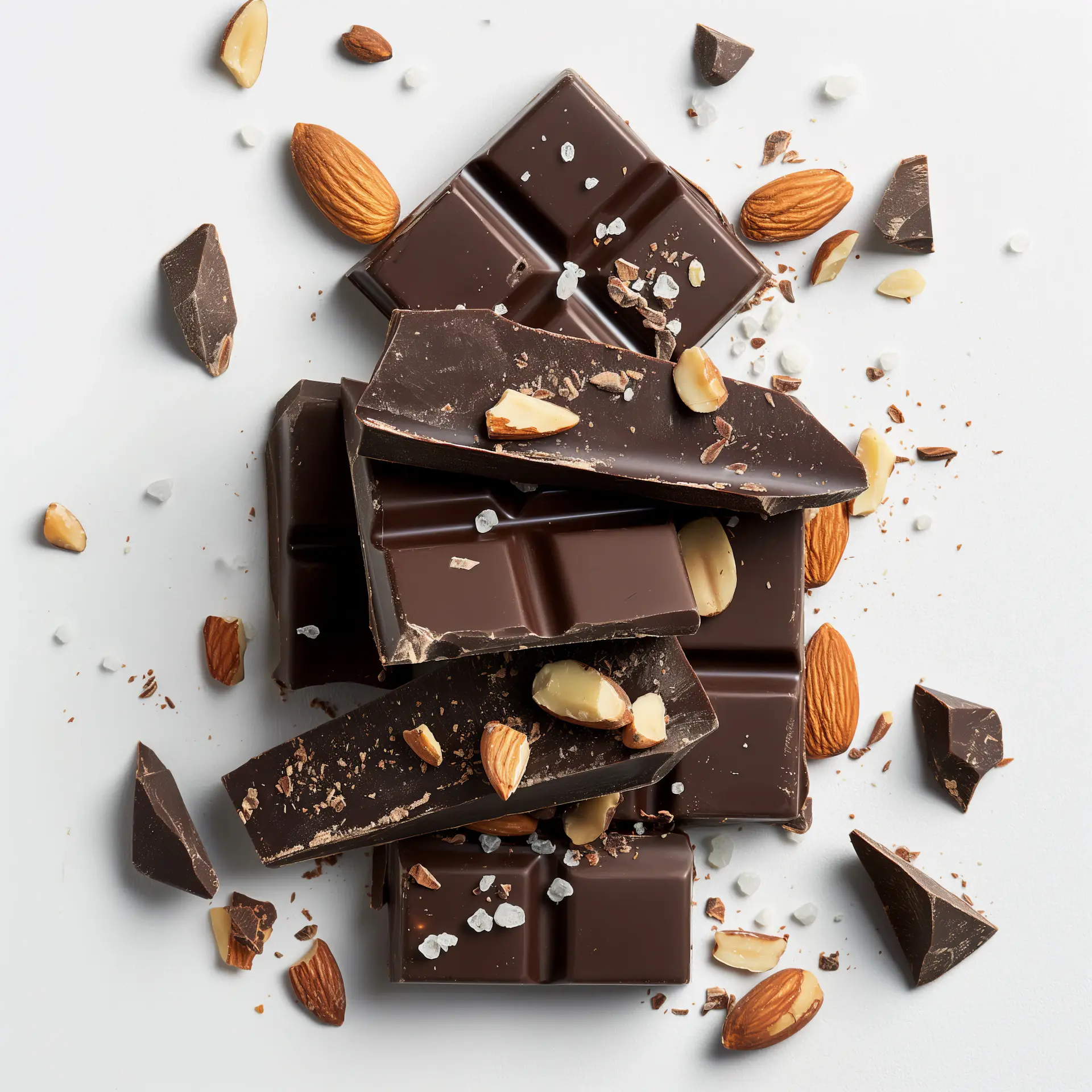 Squares of fine dark chocolate