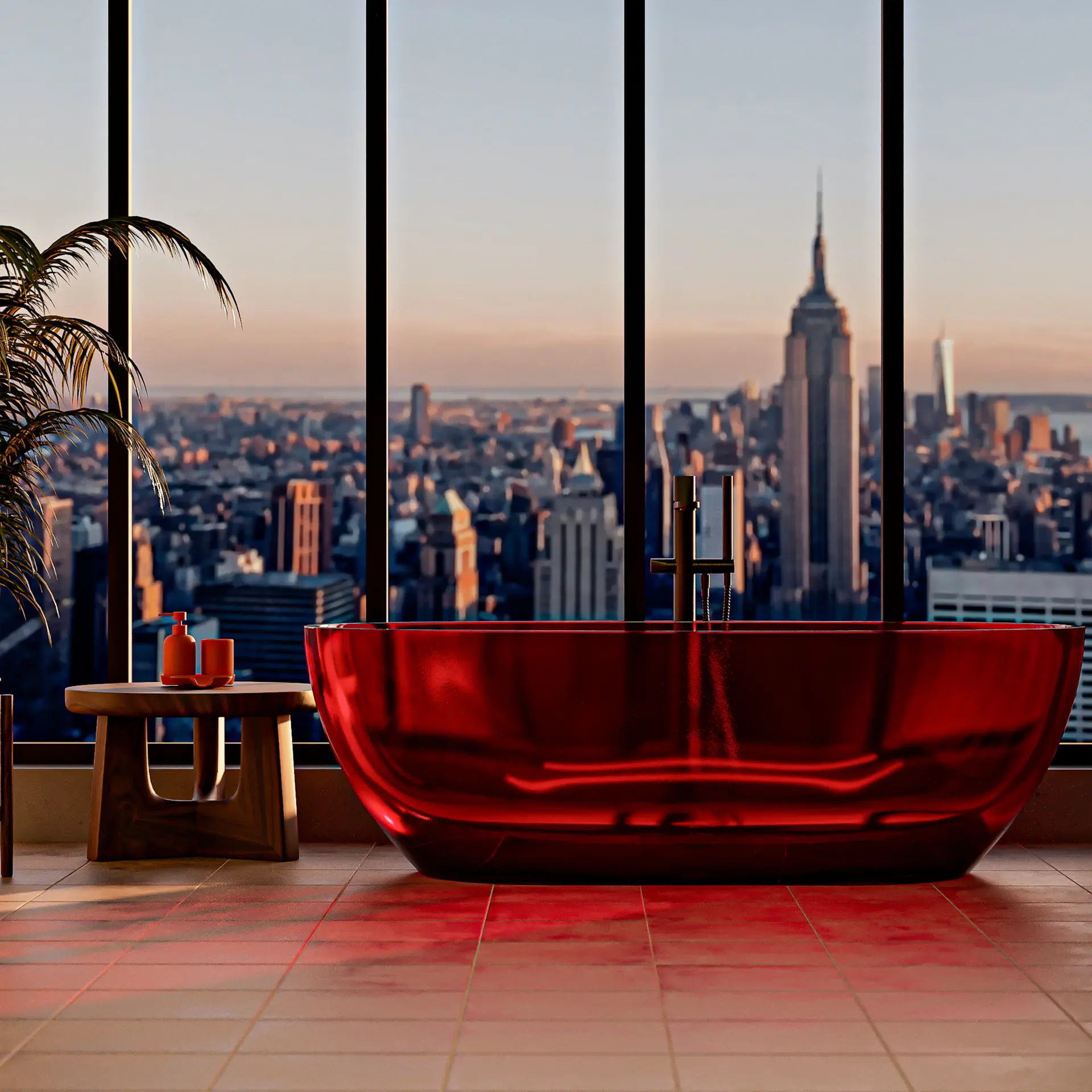 Penthouse với nội thất đương đại và tầm nhìn thành phố