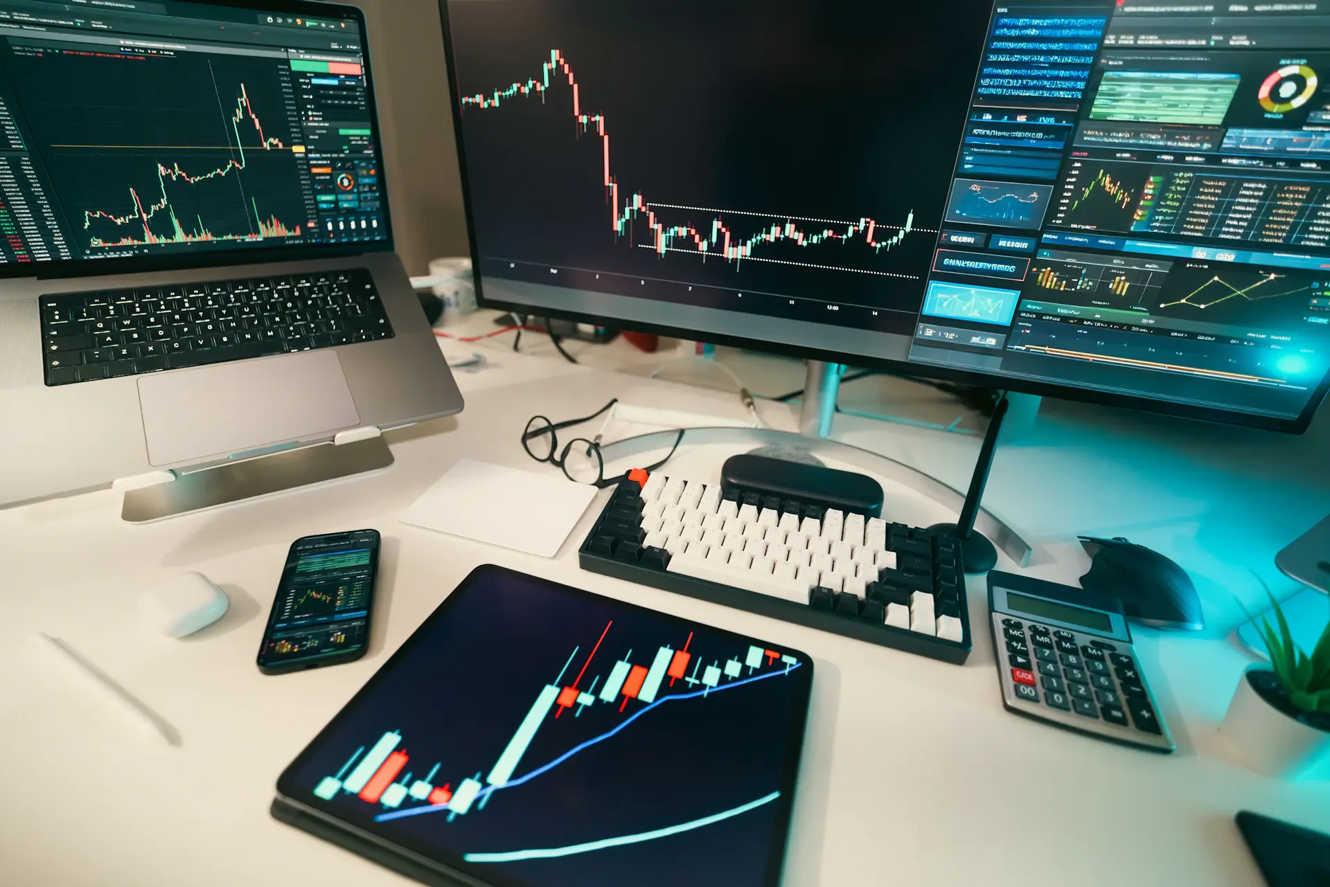 Corporate finance website on multiple devices
