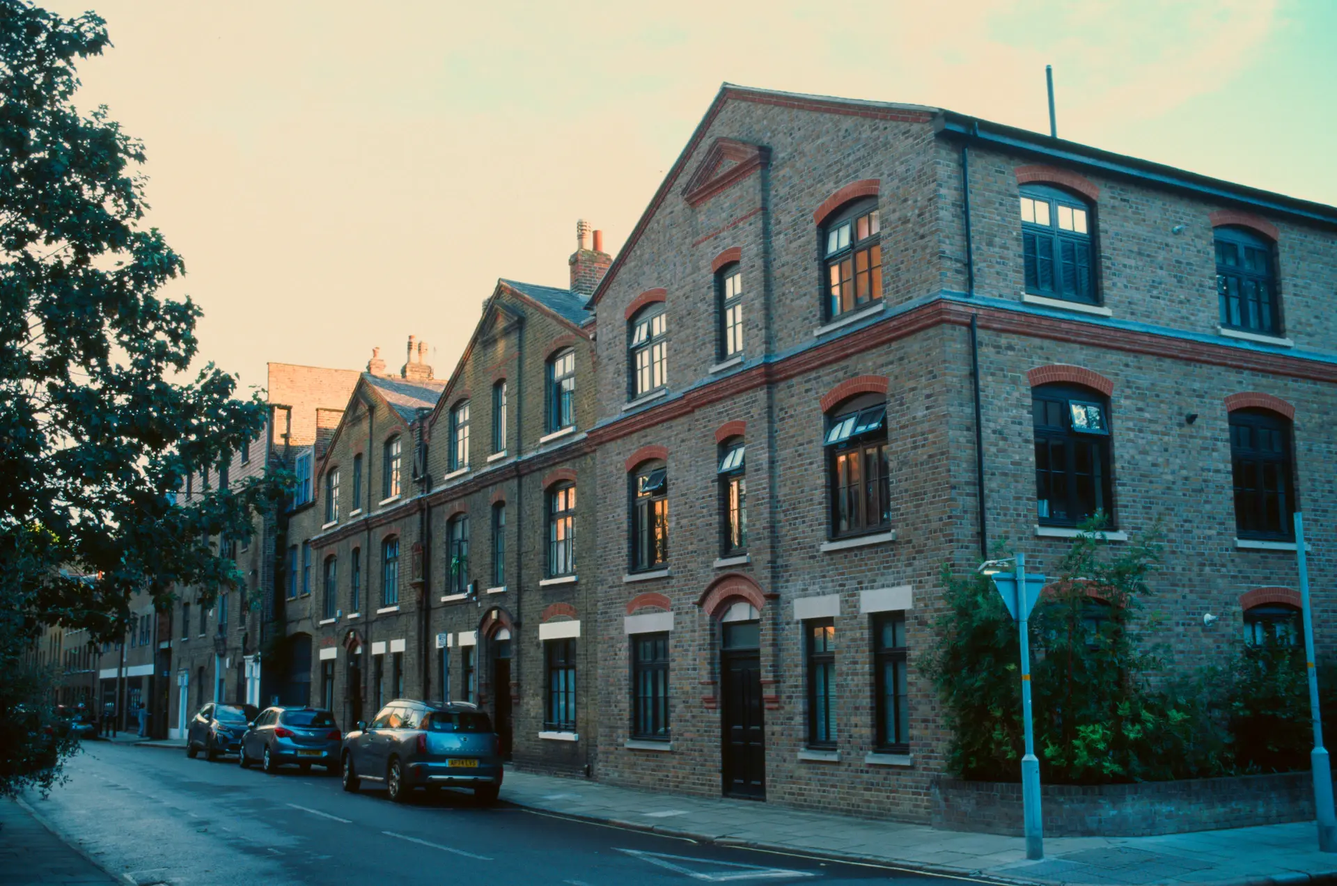 A cobbled mews lined with restored carriage houses