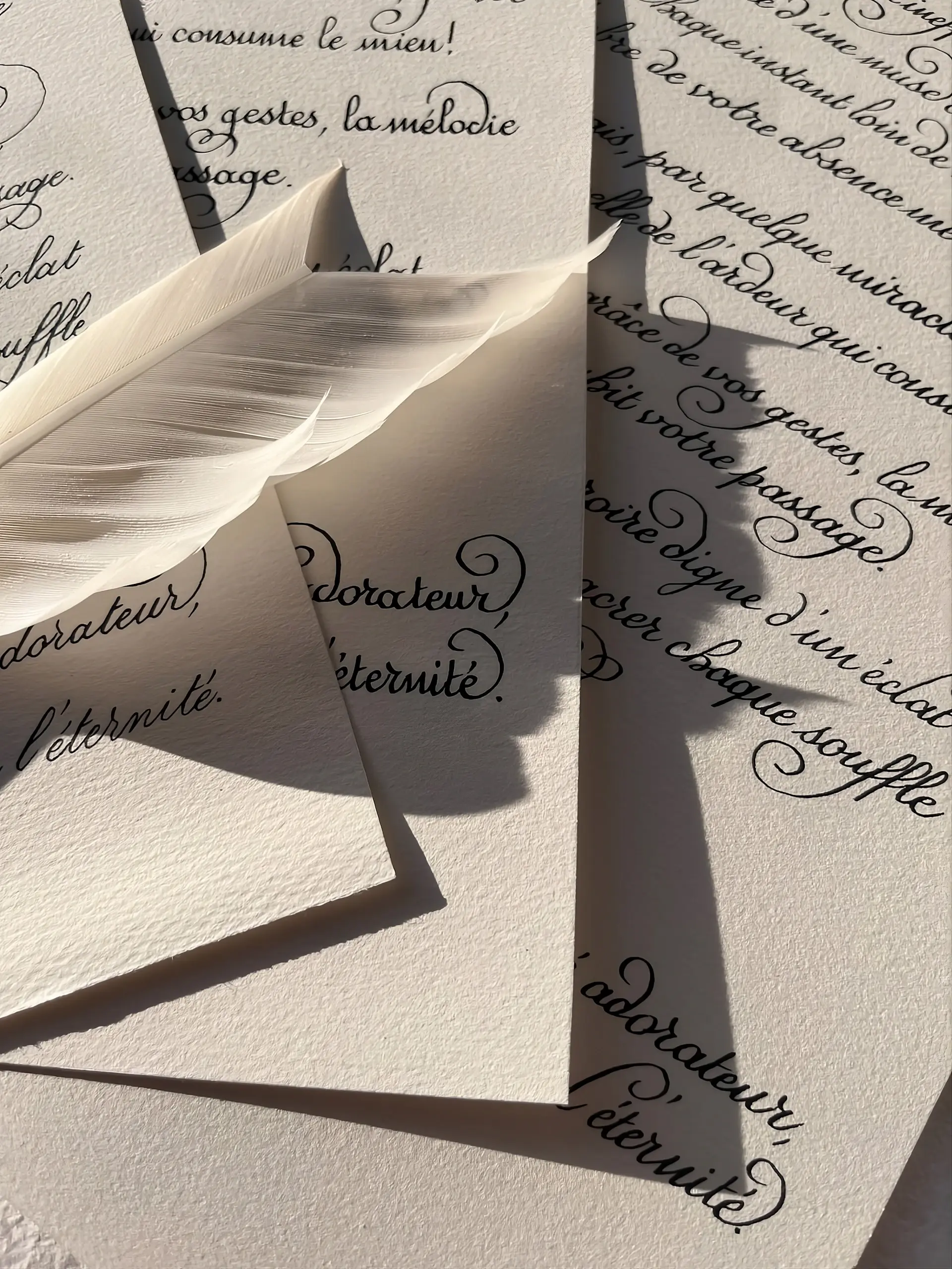 A hand-lettered place card and menu