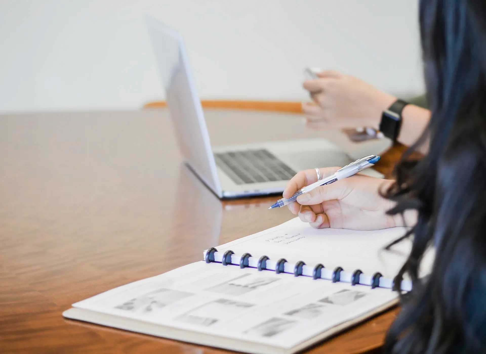 Advisor reviewing scholarship documents with a student