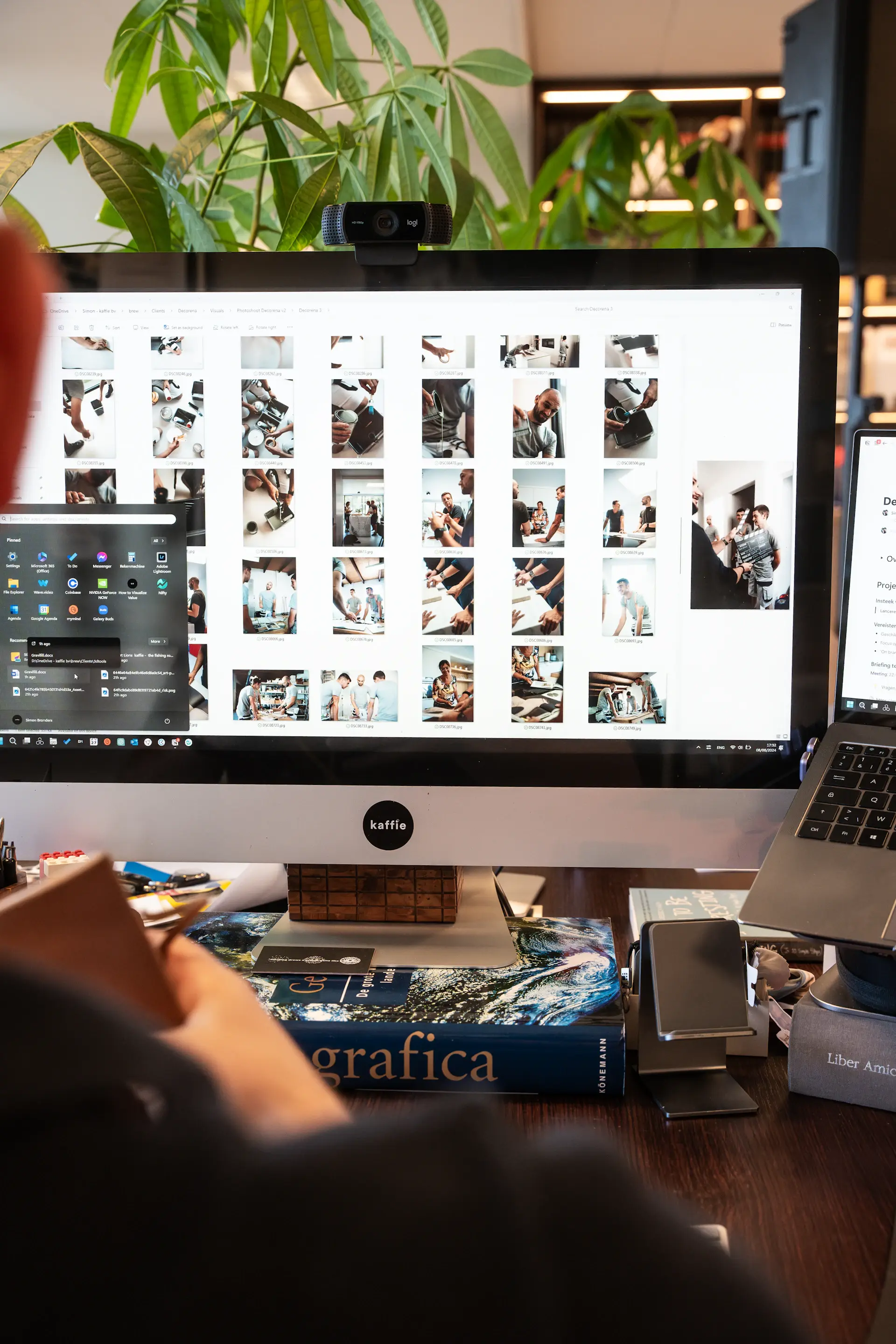 The NØVA studio space in natural light, with the founding team at work