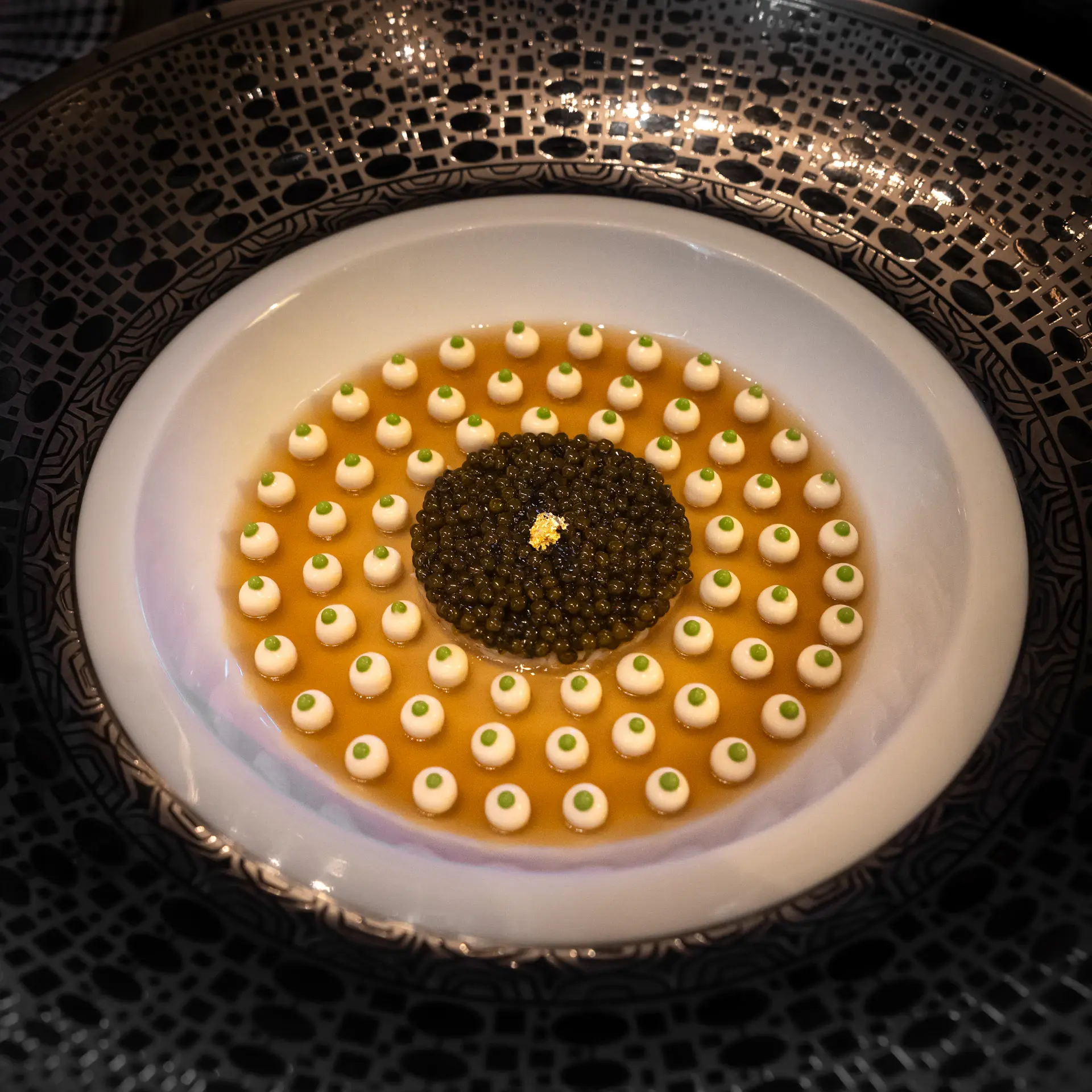 Spoonful of oscietra caviar
