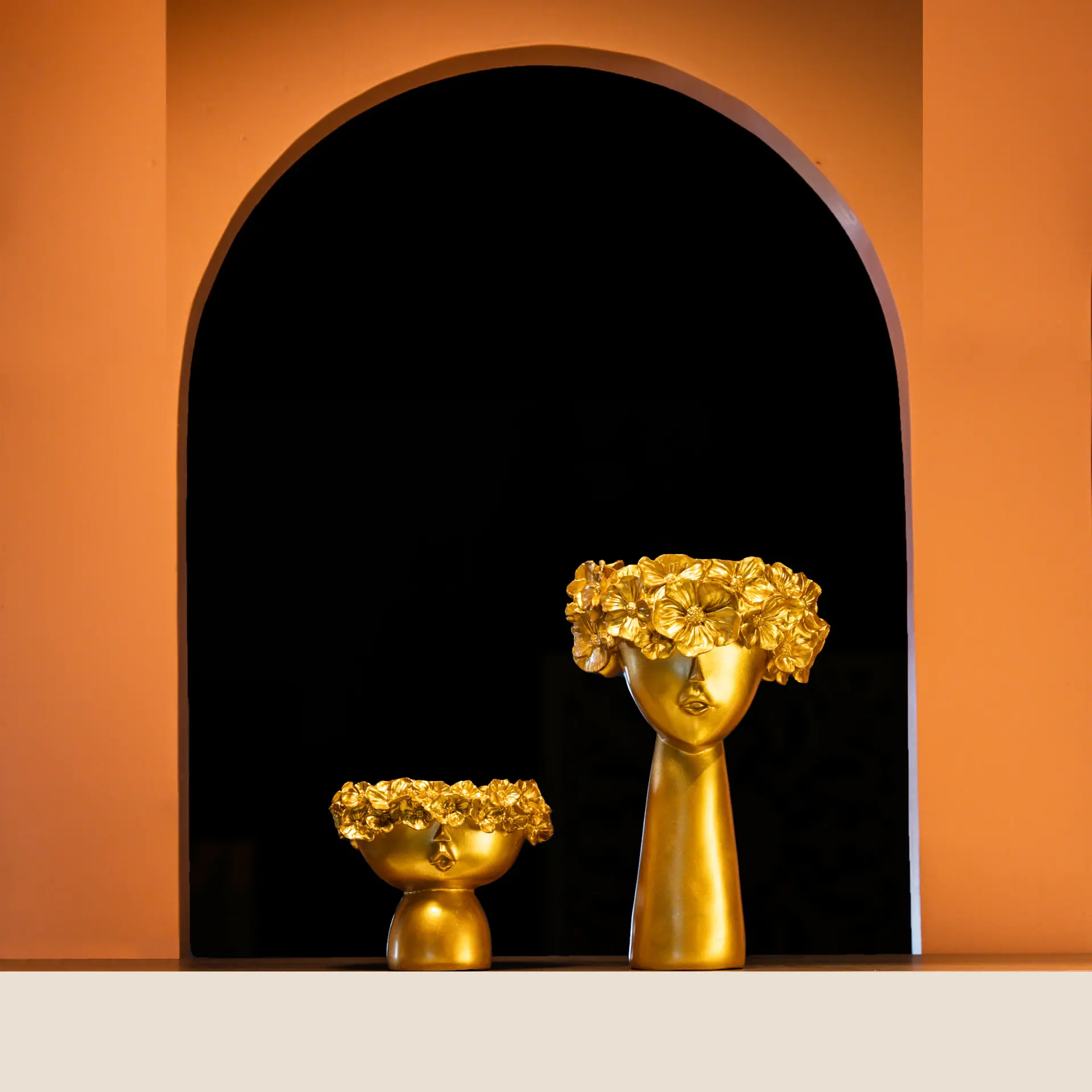 Detail of place cards and gold cutlery