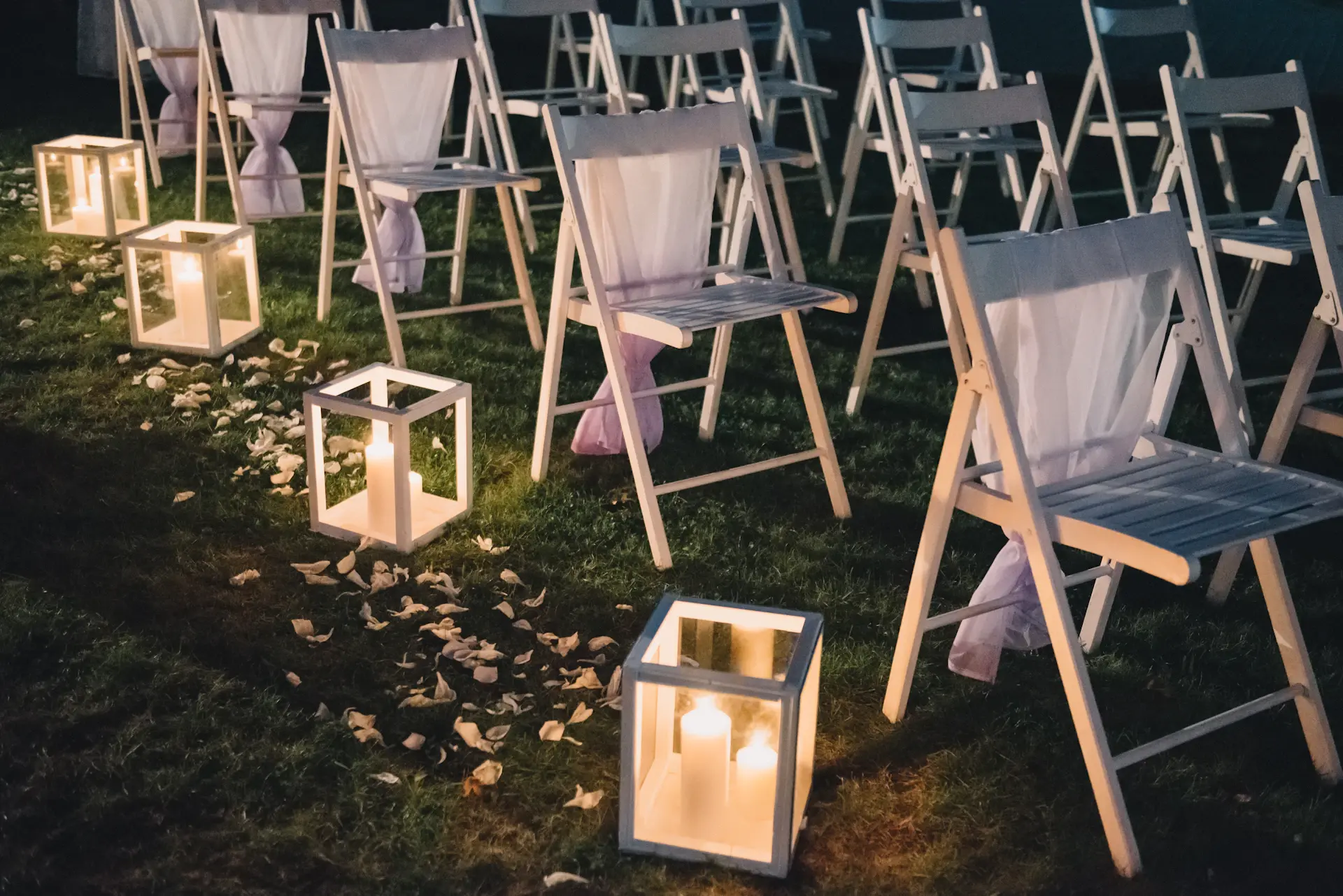 Candlelit wedding ceremony in the grand ballroom