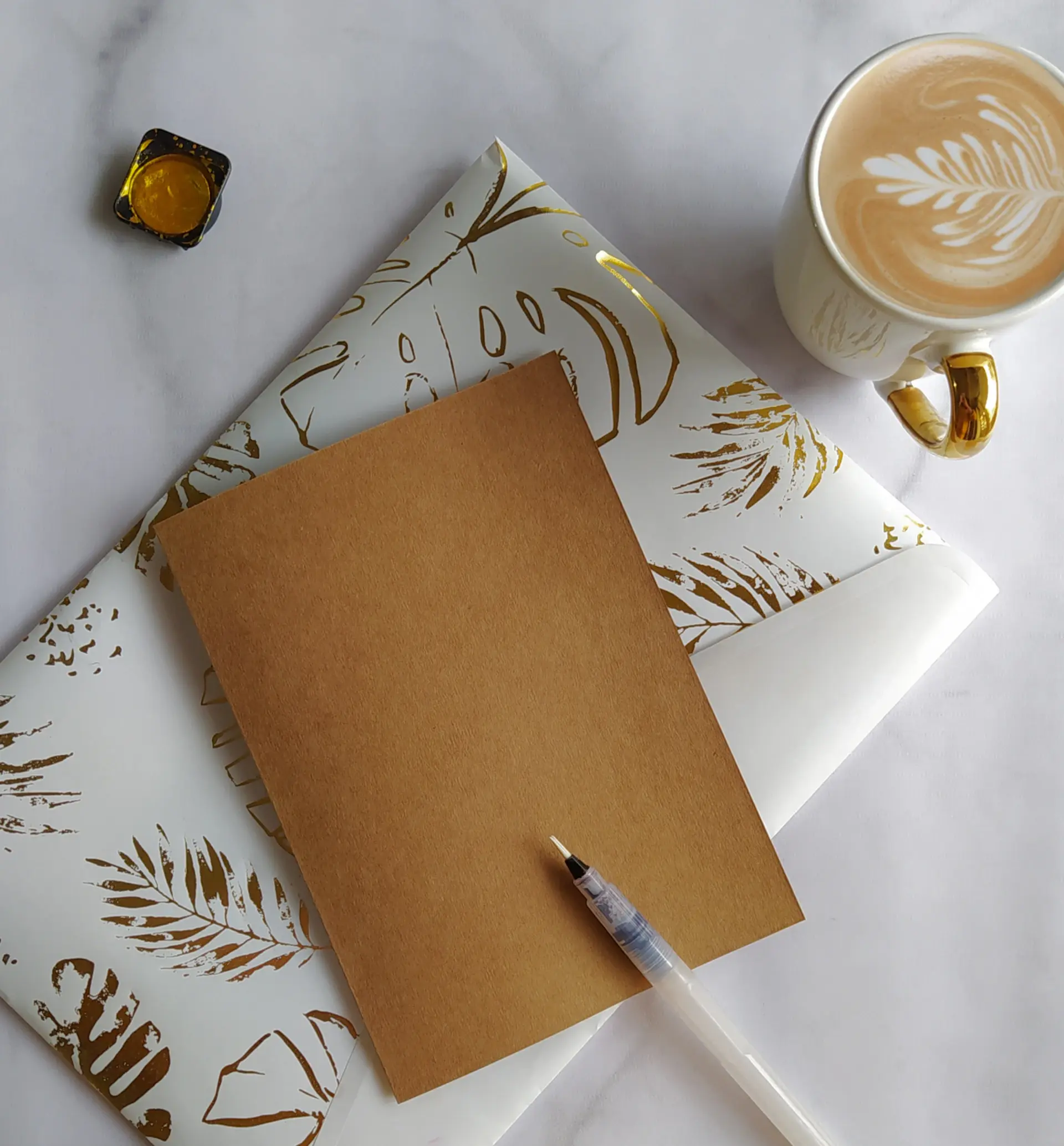 Gold foil handwritten card