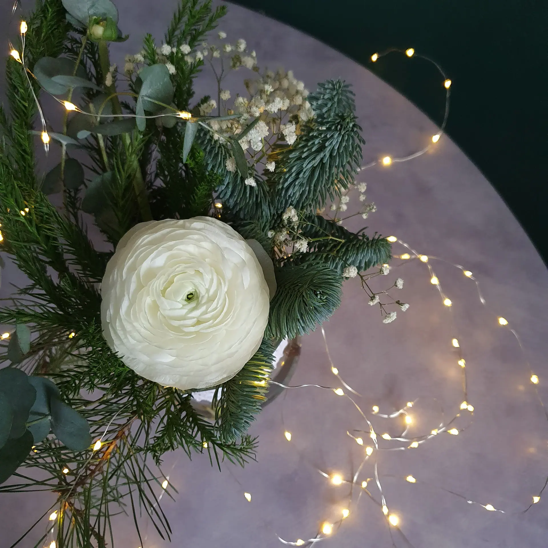 Blush roses arranged in a signature box