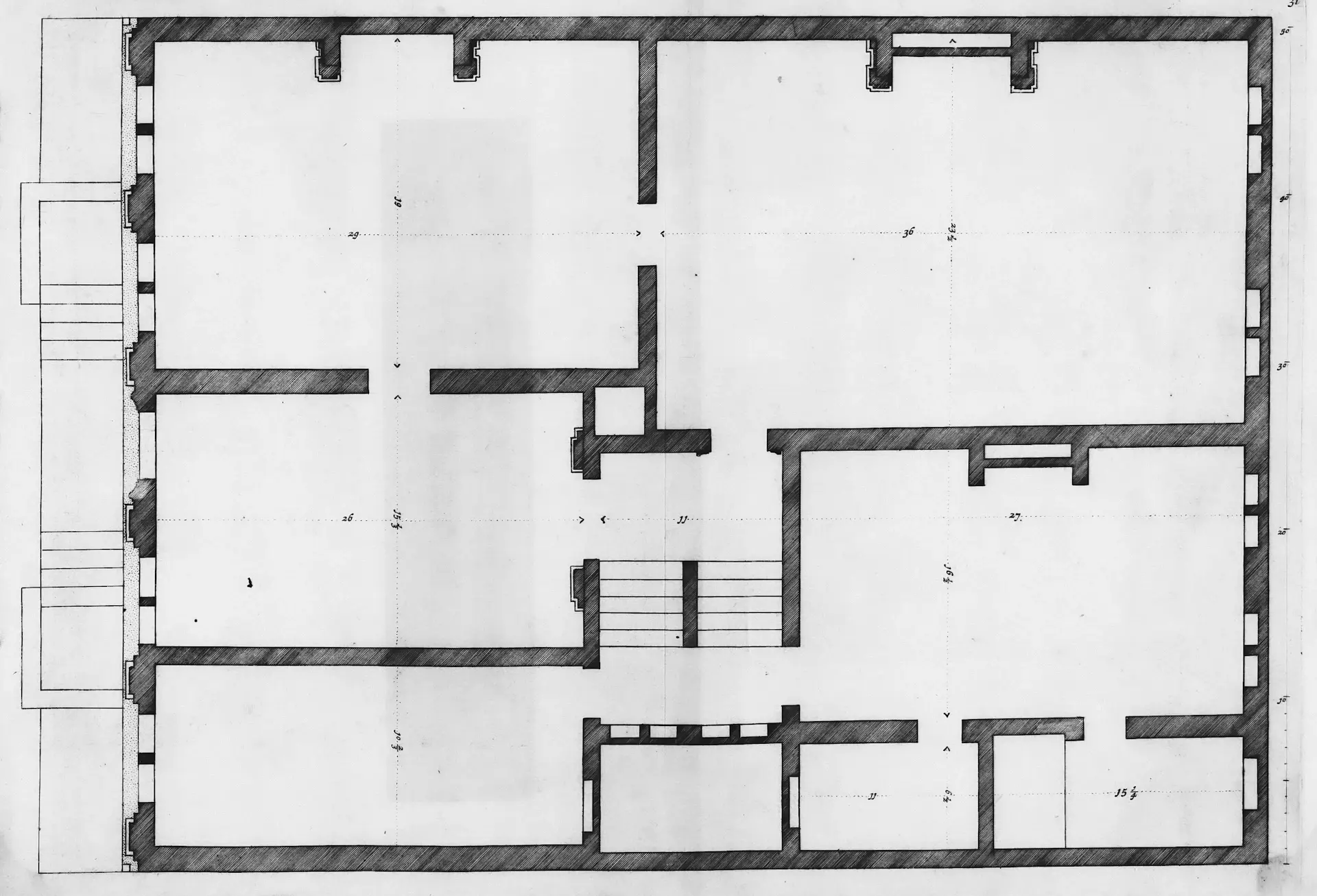 Ground floor architectural plan of Azure Cliff Villa